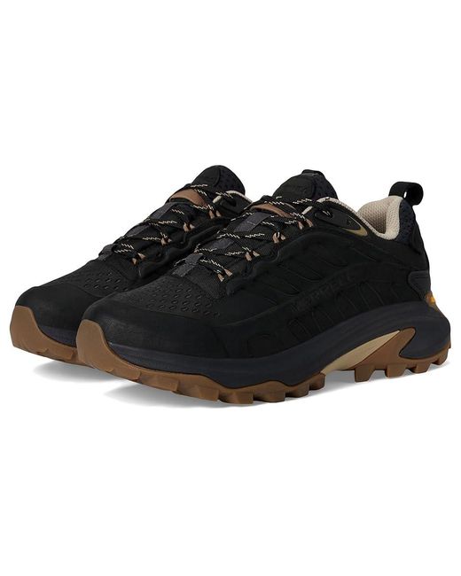 Merrell Black Moab Speed 2 Leather Waterproof Climbing Shoes for men