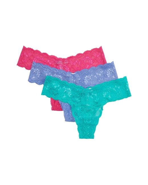 Cosabella Blue Never Say Never 3 Pack Lowrider Thong
