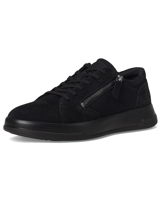 Ecco Black Move Zip Lace Sneaker Shoes/Gravel, Leather