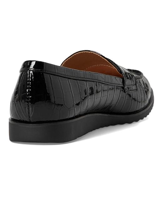 LifeStride Black Zee Loafer/Moc Shoes Flat Shoes 7 M (B) Faux Leather