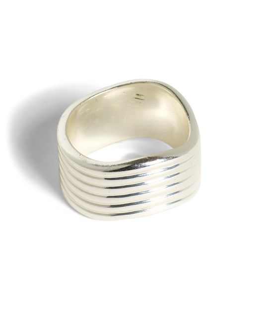 Madewell White Wavy Ribbed Ring