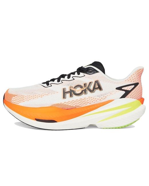 Hoka One One Black Mach X 3 Running Shoes/Neon Tangerine 7 D for men