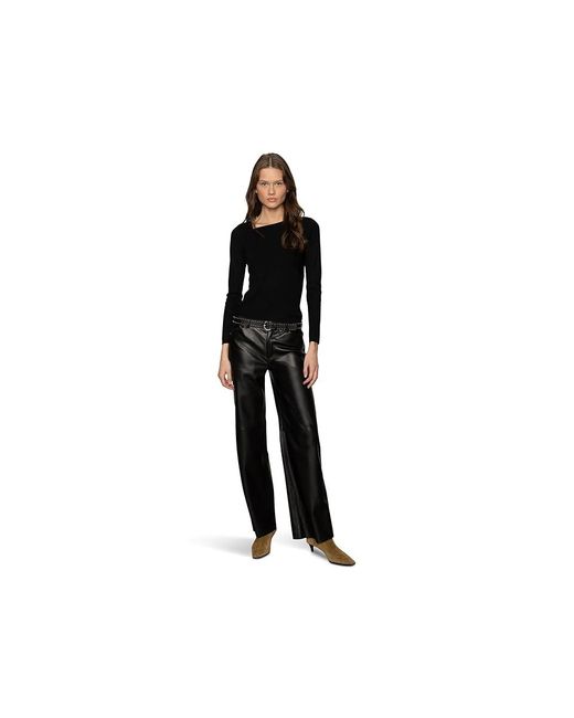 Sanctuary Black Long Sleeve Shoulder Twist Top Clothing Xs (Us 2) Nylon/Polyester/Wool