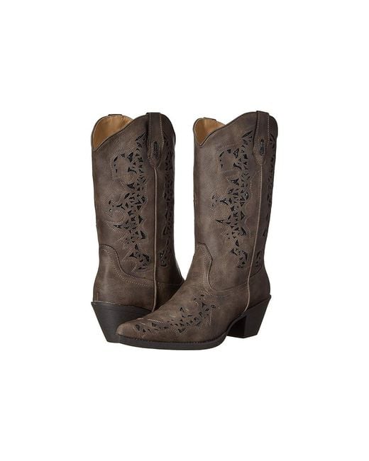 Roper Western Boots Womens Alisa Glitter Brown Size 9 New