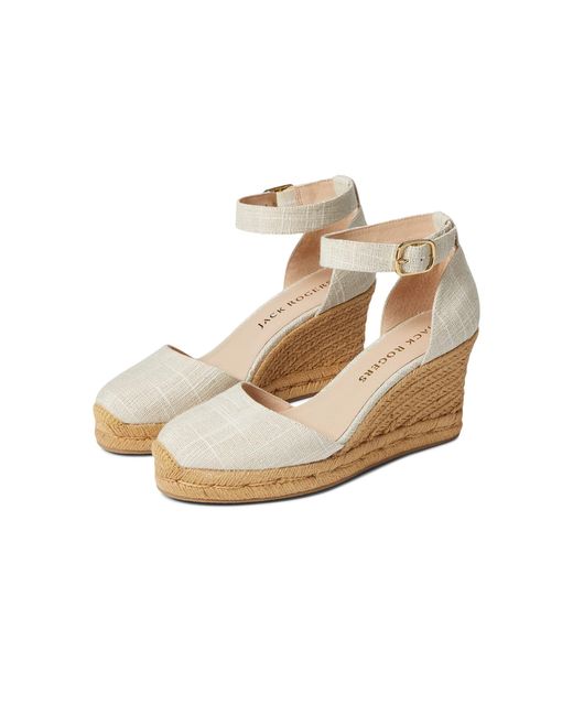 Jack Rogers Linen Palmer Closed Toe High Wedge Espadrille in White Lyst