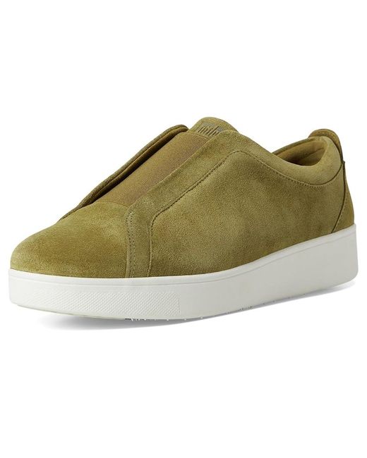Fitflop Green Rally Elastic Suede Slip-On Sneakers Shoes 11 M (B) Synthetic