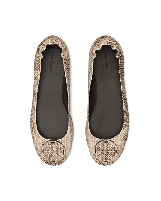 Tory Burch Black Minnie Travel Ballet With Leather Logo