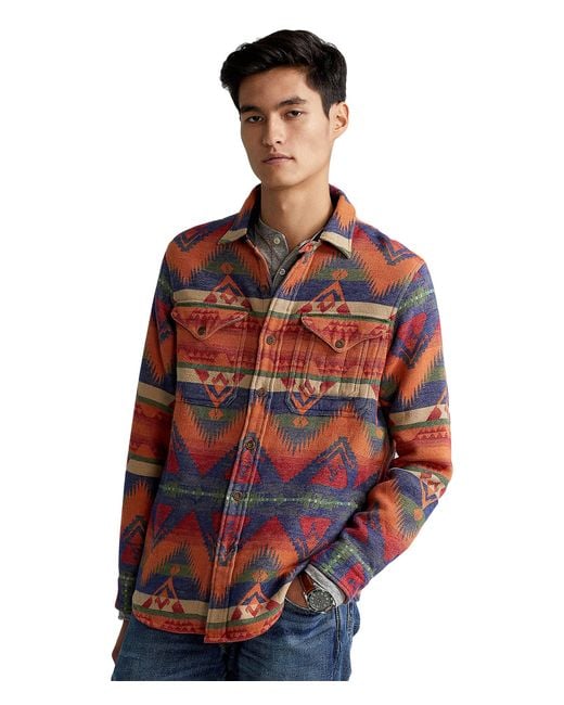 Polo Ralph Lauren Denim Classic Fit Southwestern Overshirt in Red for Men - Lyst