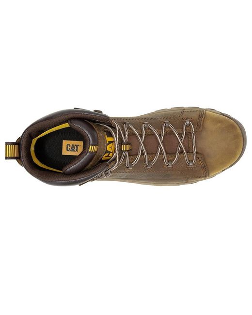 Caterpillar Brown Threshold Rebound Waterproof Non Metallic Composite Toe Work Boots 7.5 D for men