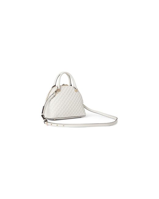 Guess White Everlee Dome Satchel Satchel Handbags, Polyurethane