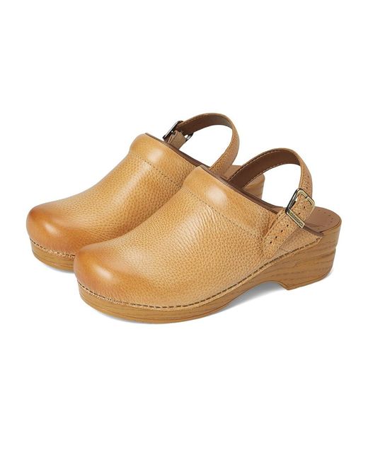 Dansko Metallic Ingrid Clog Shoes, Leather