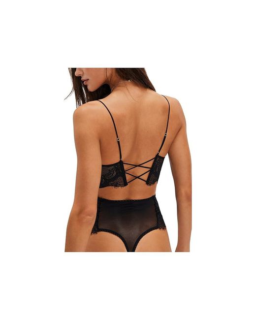 Free People Black Nolita Longline Bralette Bra Xl 14) Nylon/Spandex