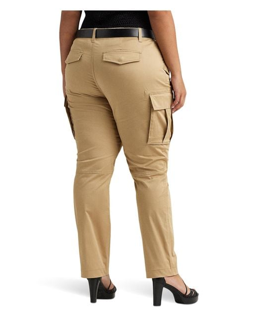 Lauren by Ralph Lauren Plus-size Cotton Sateen Cargo Pants in