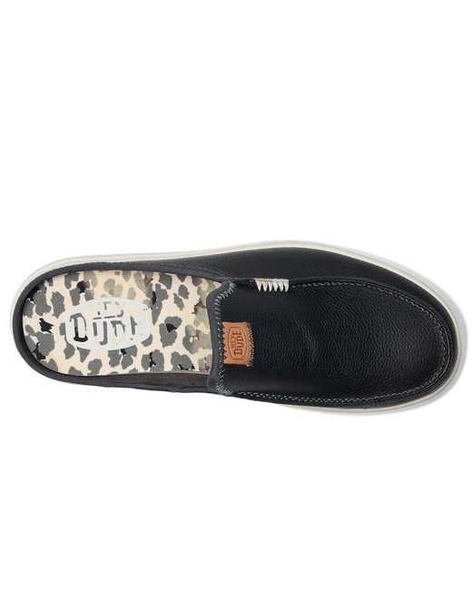 HeyDude Black Austin Lift Leather Shoes