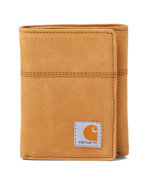 Carhartt Saddle Leather Trifold Wallet in Brown Lyst