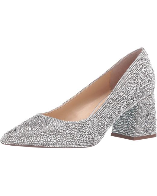 Betsey Johnson Suede Paige Pump in Silver (Metallic) - Lyst