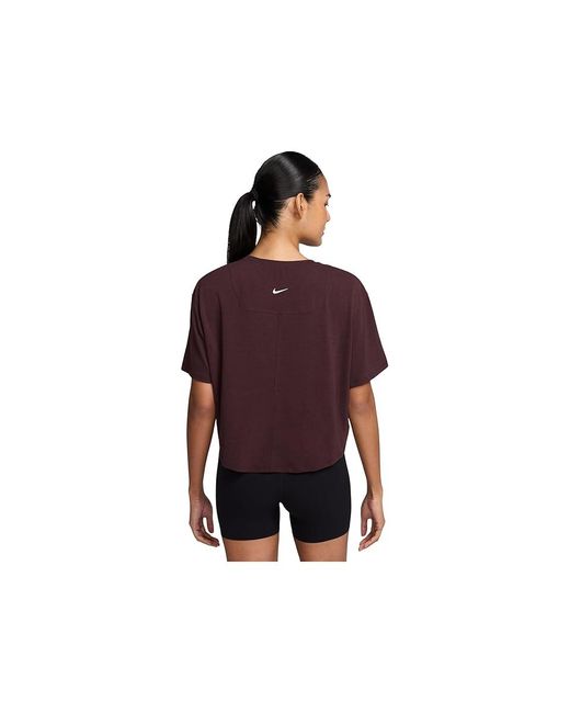 Nike Black One Relaxed Dri-Fit Cropped Short-Sleeve Top Workout Xl (Us 16-18) Cotton/Elastane/Polyester
