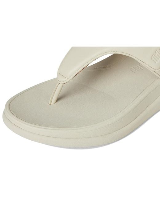 Fitflop White F-Mode Go Adjustable Flatform Toe-Post Sandals Wedge Shoes 10 M (B) Faux Leather