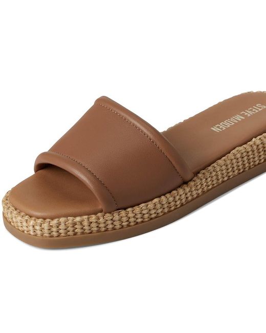Steve Madden Brown Boardwalk Flat Shoes, Textile