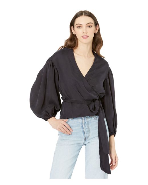Ted Baker Ralda Wrap Top With Blouson Full Sleeve in Navy (Blue) | Lyst