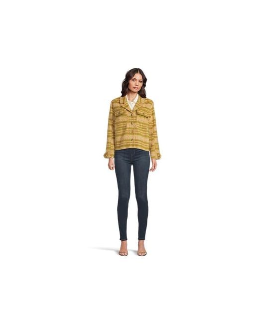 Liverpool Los Angeles Multicolor Button Front Blanket Plaid Boxy Shacket Jacket/ Blanket Plaid, Nylon/Polyester/Viscose