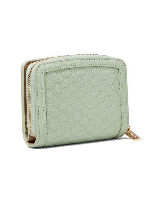 Anne Klein Green Small Curved Embossed Logo Wallet