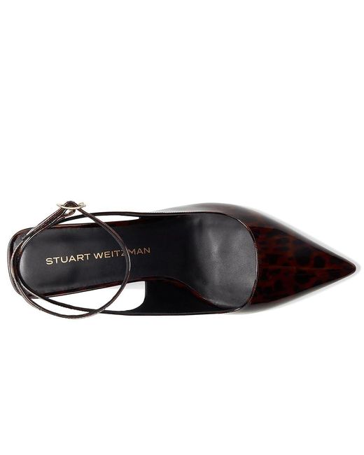 Stuart Weitzman Black Vinnie 50 Strap Pump Shoes, Leather