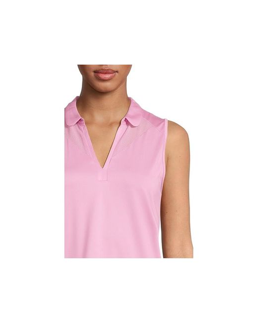 Callaway Apparel Pink Sleeveless Top With Mesh Inserts Workout Lg 10-12) Elastane/Polyester