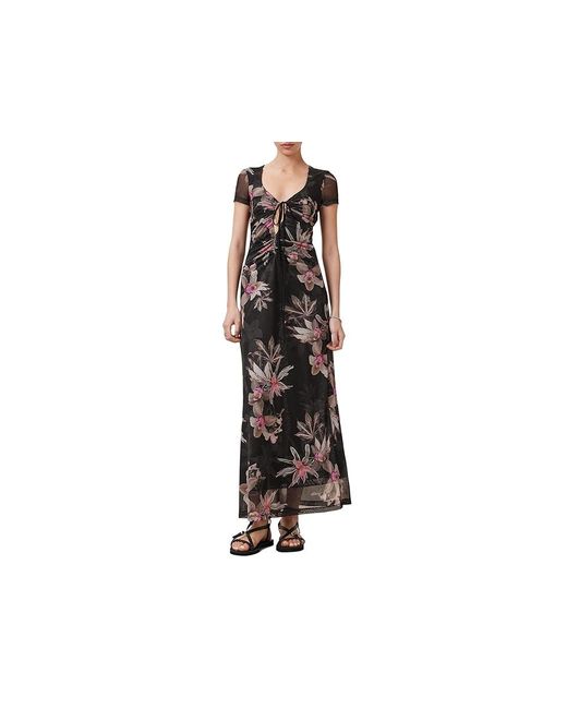 AllSaints Black Gabby Mesh Dress Dress Uk 16 (Us 12) Elastane/Mesh/Polyester