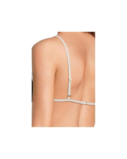 LSPACE Black Kourt Top Swimwear/Cream Sm (32-34B) Nylon/Spandex
