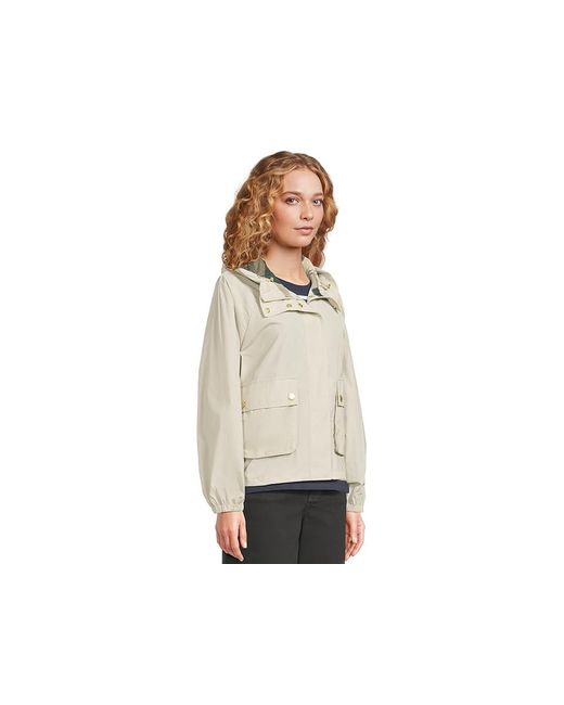 Barbour White Mae Showerproof Jacket Coat Stone/Ancient Tartan, Polyester