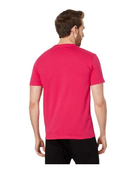 Armani Exchange Red Regular Fit Cotton Gradiant Box Logo Tee for men