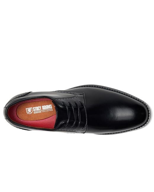Stacy Adams Black Benson Plain Toe Lace-Up Shoes, Leather for men