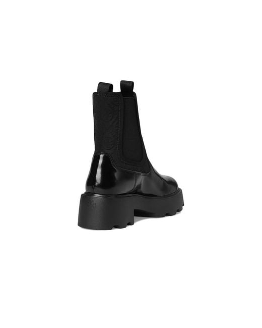 Tory Burch Black Monogram Lug Chelsea Boot 65Mm Boots, Suede