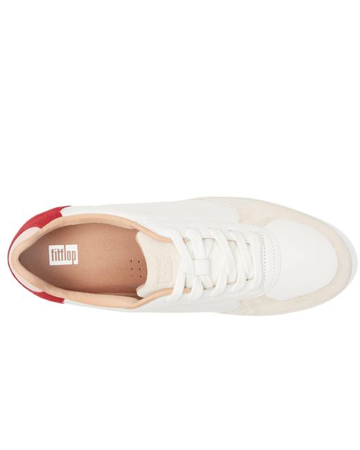 Fitflop Rally Leather/suede Panel Sneakers in White | Lyst
