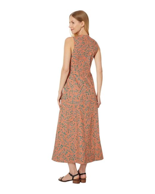 Madewell Brown Twist-front Midi Dress In Floral