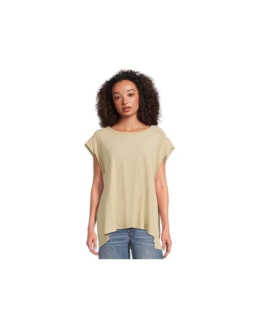 Free People Black Naomi T-Shirts Clothing Sm 4-6) Cotton