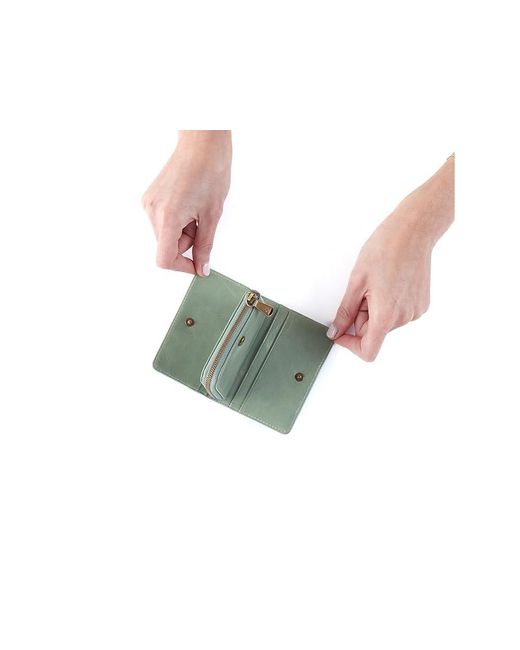 Hobo International Green Jill Card Case Bags, Cotton/Leather