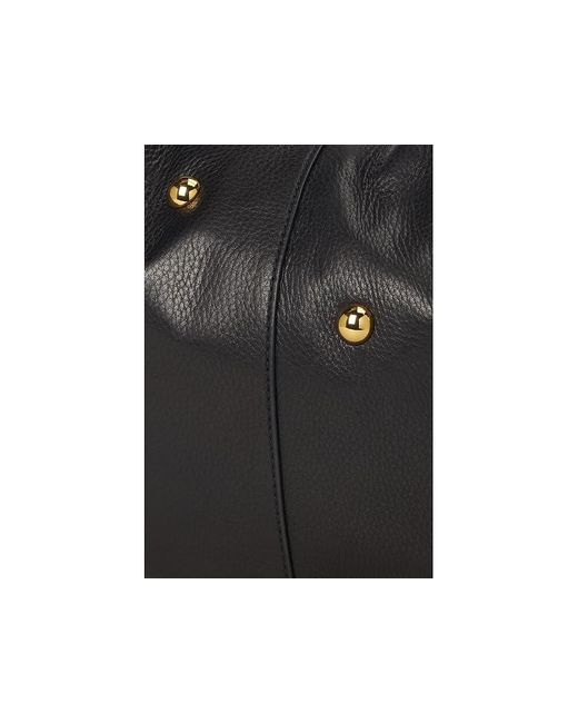Madewell Black Essentials Curve Shoulder-Dome Stud Shoulder Handbags, Leather