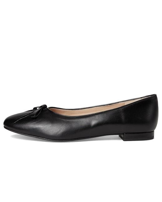 French Sole Black Poppie Flat Shoes, Leather