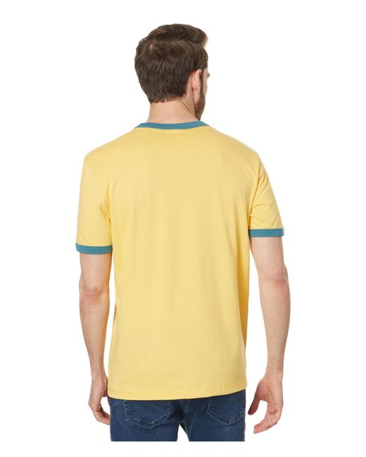 Lacoste Yellow Short Sleeve Regular Fit Tee Shirt W/ Large Wording