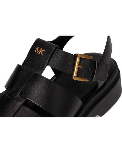 MICHAEL Michael Kors Black Indy Fisherman Sandals, Leather