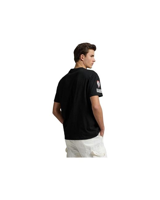 Polo Ralph Lauren Black Classic Fit Jersey Graphic T-Shirt Clothing, Cotton for men