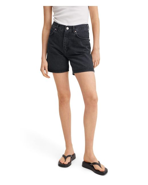 Mango Denim Zaida Shorts in Black | Lyst