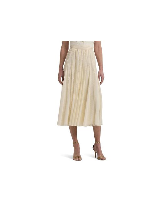 Ralph Lauren Black Lace Chiffon Midi Skirt (Mascarpone Cream) Skirt
