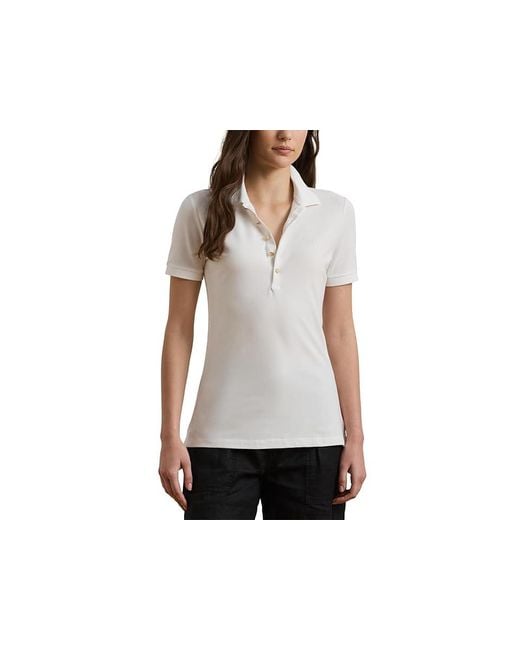 Ralph Lauren Black Petite Pique Polo Shirt Clothing, Cotton/Elastane