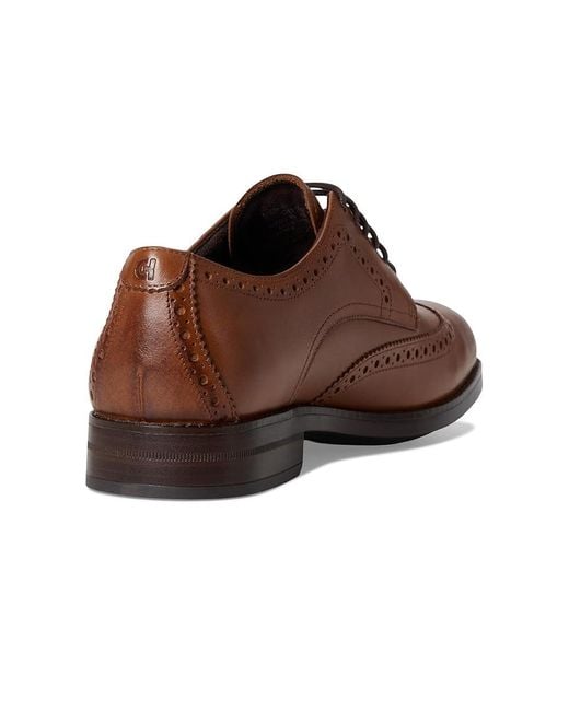 Cole Haan Brown Harmon Grand Wingtip Oxfords Slip On Shoes British Tan/Dark Waterproof 7 D for men