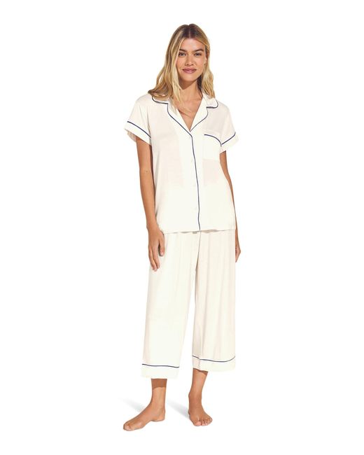 Eberjey White Gisele - The Cropped Pajama Set