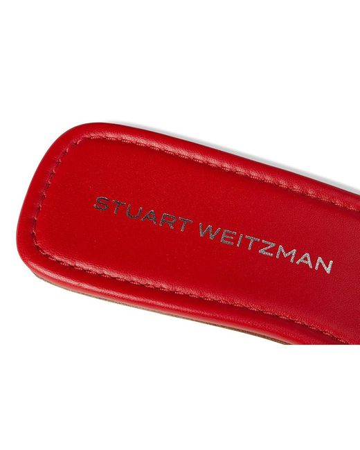 Stuart Weitzman Red Meadow Slide Sandals, Leather
