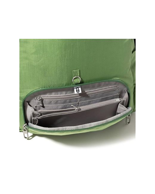 Baggallini Green Securtextm Anti-Theft Vacation Backpack Backpack Bags, Nylon/Polyester/Synthetic